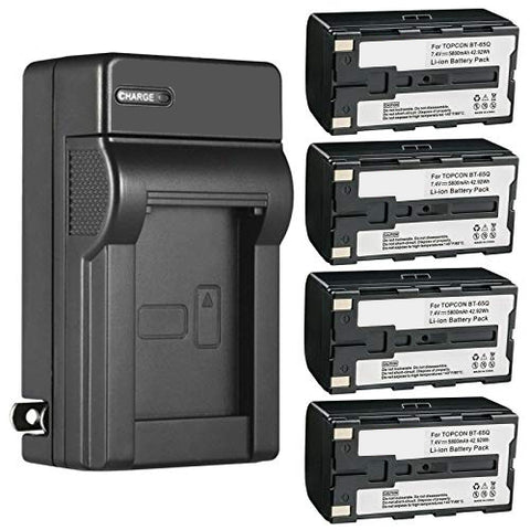 Topcon GMS-2 Battery - 4 Pieces and AC Wall Battery Charger