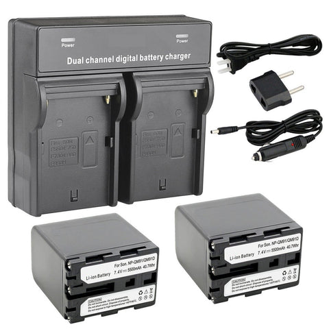 Sony NP-QM91D Battery Replacement - Battery Charger (2 Batteries - 1 Charger)