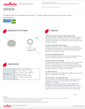 Murata CR1616 Battery (100 Pieces)