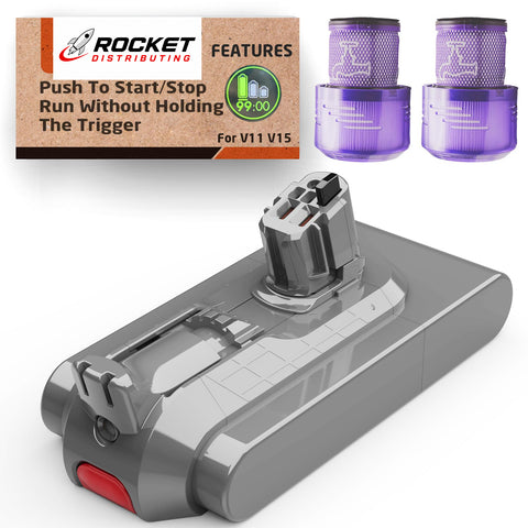 Dyson V11 Battery Replacement for Cordless Vacuum - CLICK IN VERSION