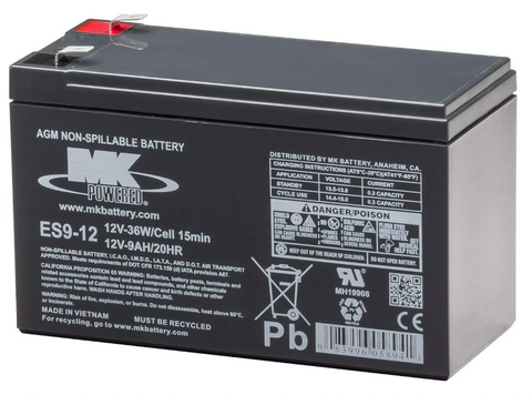 MK ES9-12 Battery - 12V 9Ah Sealed AGM