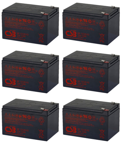 CSB GP12120F2 Battery - 12V 12Ah AGM .250" Terminals - GP 12120 F2 - 6 Pieces