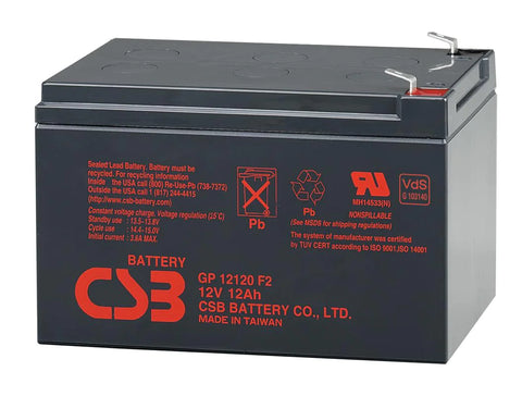 CSB GP12120F2 Battery - 12V 12Ah AGM .250" Terminals - GP 12120 F2