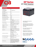 CSB GP12260 Battery - 12V 26AH AGM - Nut & Bolt Terminals