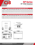 CSB GP12260 Battery - 12V 26AH AGM - Nut & Bolt Terminals