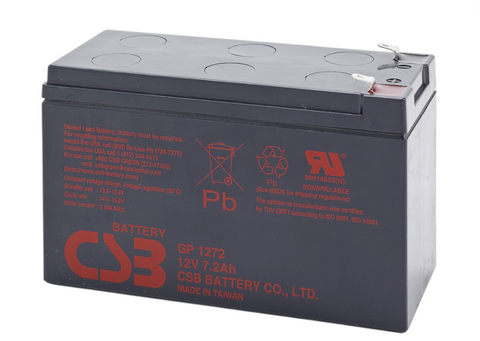 CSB GP1272 Battery - 12V 7.2Ah AGM - .187" Terminals - GP 1272