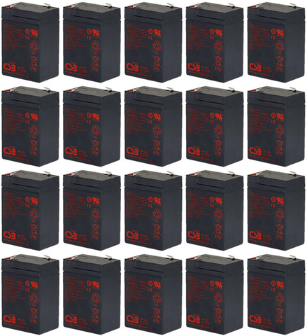 CSB GP645 Battery - 6V 4.5Ah AGM .187" Terminals - 20 Pieces