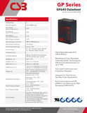 CSB GP645 Battery - 6V 4.5Ah AGM .187" Terminals