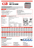 CSB HR 12120W FR Battery - 12V 30Ah AGM 120W - Nut & Bolt Terminals
