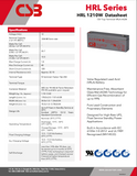CSB HRL1210WF2FR Battery - 12V 2.3Ah AGM .250" Terminals - HRL 1210W F2FR - 16 Pieces