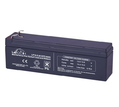 Leoch LP12-2.6 Battery - 12V 2.6Ah AGM - .187" Terminals