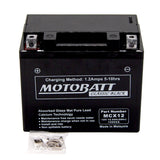 Motobatt MCX12 Battery - Sealed AGM Classic Black