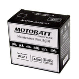 Motobatt MCX12 Battery - Sealed AGM Classic Black