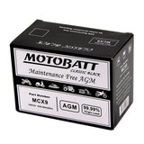 Motobatt MCX9 Battery - Sealed AGM Classic Black