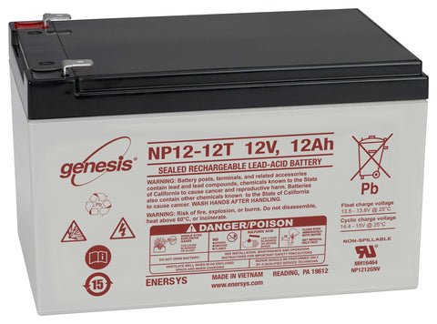 Enersys Genesis NP12-12T Battery - 12 Volt 12 Ah (.250" Terminals)