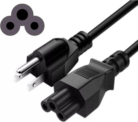 6 Ft Power Cord Female 3-Contact - AKA Mickey Mouse - 2-Contact AC Male US New