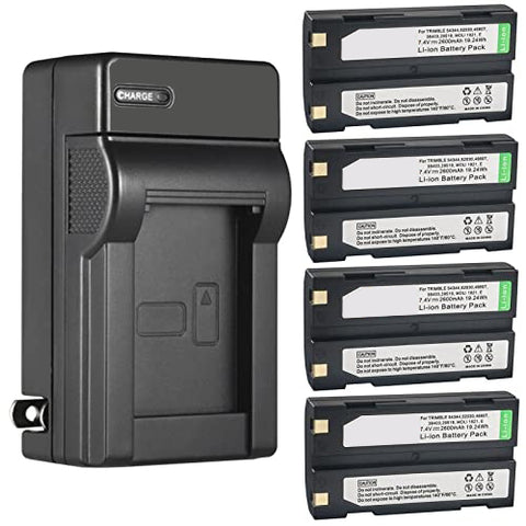 Trimble 38403 Battery Replacement - 4 Pieces and AC Wall Battery Charger