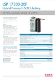 Saft LSP 17330-20F Battery