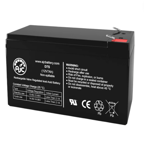 AJC Interstate D7S Battery Replacement - 12V 7Ah Sealed AGM - .250" Terminals