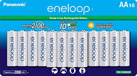 Panasonic Eneloop AA Batteries - BK-3MCCA16BA (16 Pack)