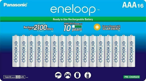 Panasonic Eneloop AAA Batteries - BK-4MCCA16BA (16 Pack)