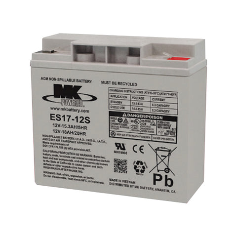 MK ES17-12S Battery - 12V 18Ah Sealed AGM