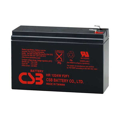 CSB HR1224WF2F1 Battery - 12V 6Ah AGM .187"/.250" Terminals - HR 1224W F2F1