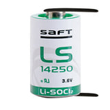 Saft LS14250-STS Battery - 3.6V 1/2AA with Solder Tabs