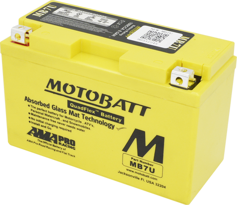 Motobatt MB7U Battery - 12V 6.5Ah 100CCA Sealed AGM