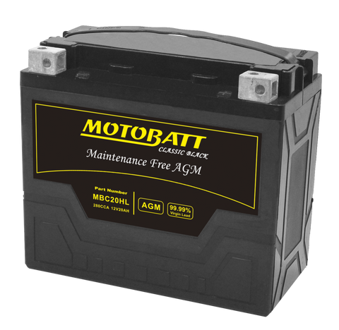 Motobatt MBC20HL Battery - 12V 20Ah 280CCA Sealed AGM
