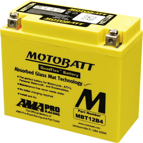 Motobatt MBT12B4 Battery - 12V 11.7Ah 150CCA Sealed AGM