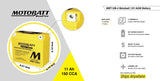 Motobatt MBT12B4 Battery - 12V 11.7Ah 150CCA Sealed AGM