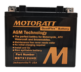 Motobatt MBTX12UHD Battery - 12V 14Ah 200CCA Sealed AGM