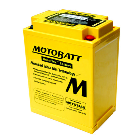 Motobatt MBTX14AU Battery - 12V 16.5Ah 250CCA Sealed AGM