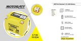 Motobatt MBTX4U Battery - 12V 4.7Ah 70CCA Sealed AGM