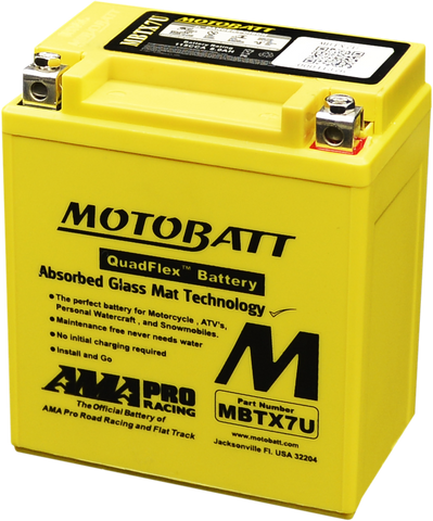 Motobatt MBTX7U Battery - 12V 8Ah 115CCA Sealed AGM