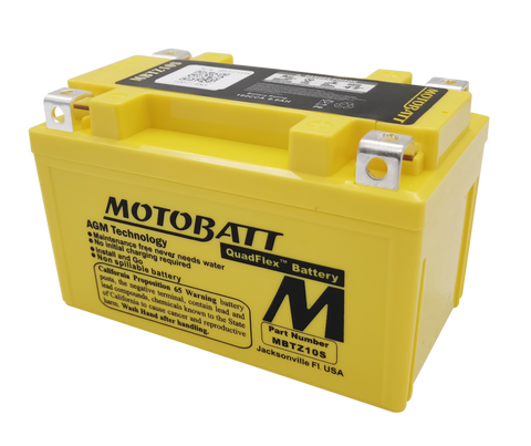 Motobatt MBTZ10S Battery - 12V 8.6Ah 190CCA Sealed Lead