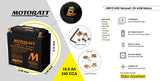Motobatt MBYZ16HD Battery - 12V 16.5Ah 260CCA Sealed AGM