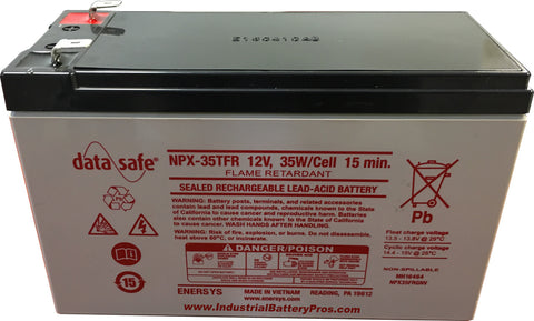 Enersys DataSafe NPX-35TFR Battery - 12 Volt 9 Amp Hour AGM Sealed Lead .250" Tabs