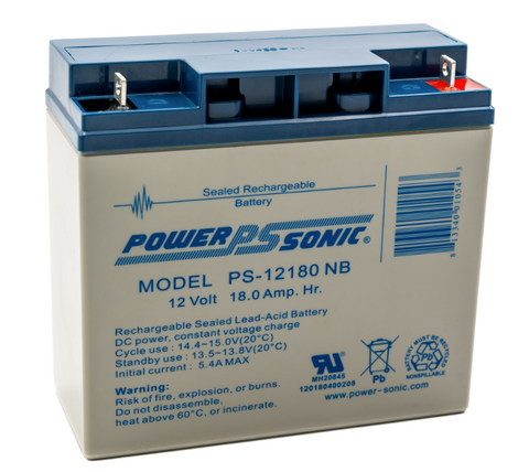Power Sonic PS-12180 NB Battery - 12 Volt 18 Amp Hour (Nut & Bolt)