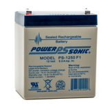 Power Sonic PS-1250 F1 Battery - 12 Volt 5 Amp Hour