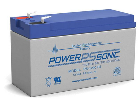 Power Sonic PS-1290 F2 Battery - 12 Volt 9 Amp Hour - .250" Terminals