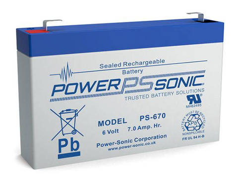 Power Sonic PS-670 Battery - 6 Volt 7 Amp Hour